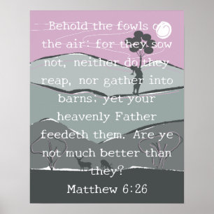 Affiche de citation biblique chrétienne fantaisist