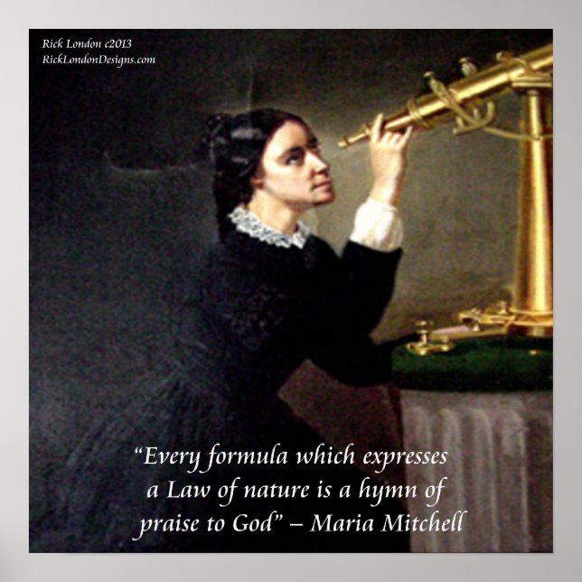 Affiche de citation célèbre de Maria Mitchell "Nat (Devant)