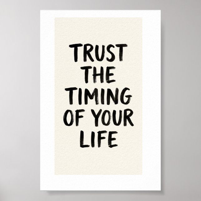 Affiche de citation Confiance dans le Timing de Vo (Devant)