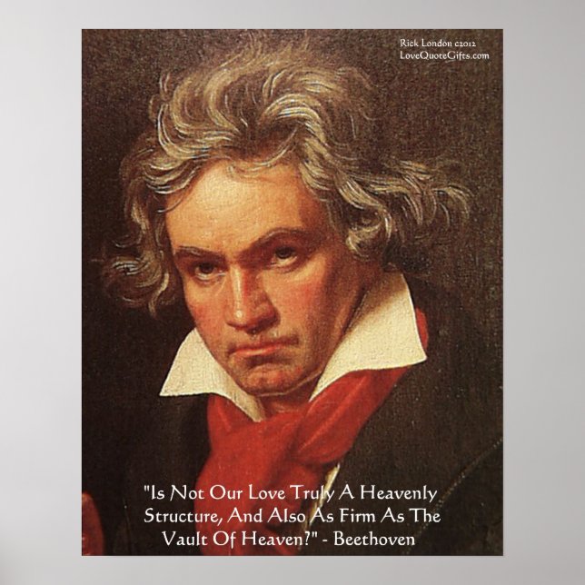 Affiche de citation d'amour de Beethoven "Du Ciel" (Devant)