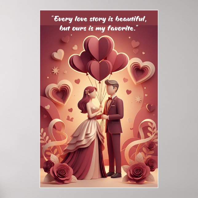 Affiche de citation d'amour de la Saint-Valentin (Devant)