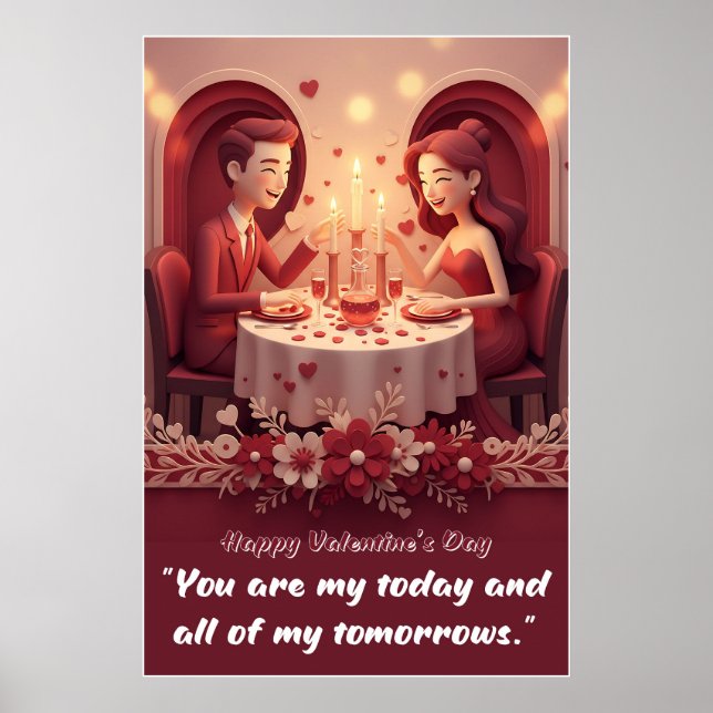Affiche de citation d'amour de la Saint-Valentin (Devant)