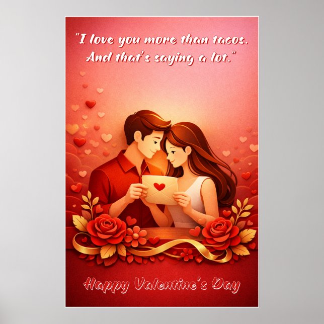Affiche de citation d'amour de la Saint-Valentin (Devant)