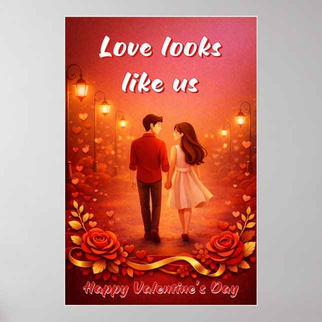 Affiche de citation d'amour de la Saint-Valentin (Devant)