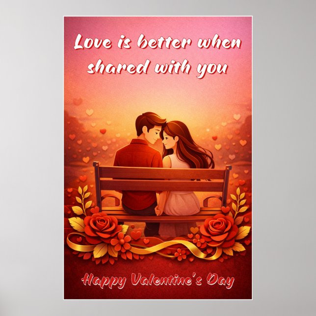 Affiche de citation d'amour de la Saint-Valentin (Devant)