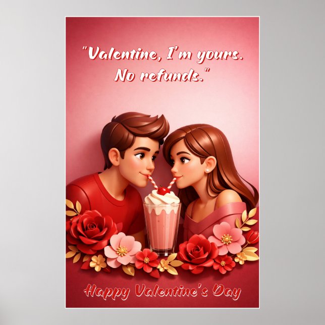 Affiche de citation d'amour pour la Saint-Valentin (Devant)