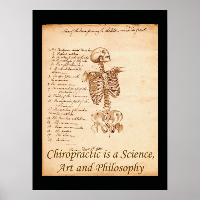 Affiche de citation d'art chiropratique (Devant)
