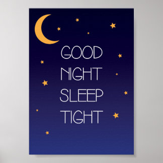 Affiche de citation de bonne nuit sommeil serré