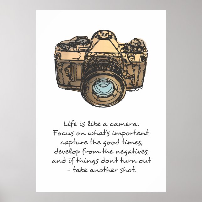 Affiche de citation de caméra de la vie (Devant)