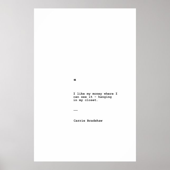 Affiche de citation de Carrie Bradshaw (Devant)