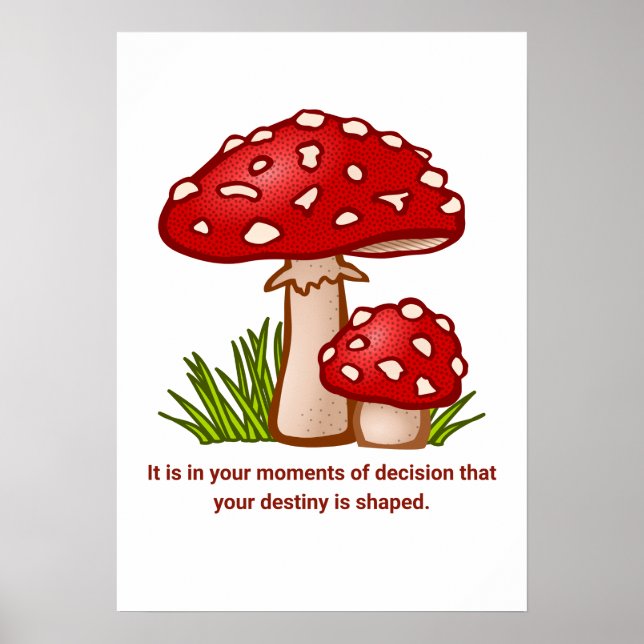 Affiche de citation de champignon fantaisiste - Ci (Devant)