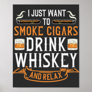 Affiche de citation de cigar et de whisky