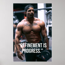 Affiche de citation de fitness de progrès de raffi