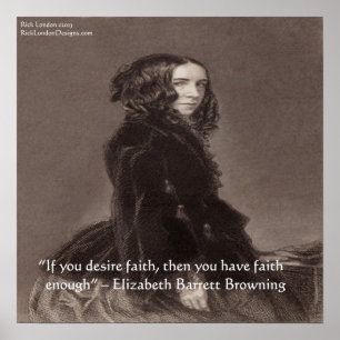 Affiche de citation de foi d'Elizabeth Barrett Bro
