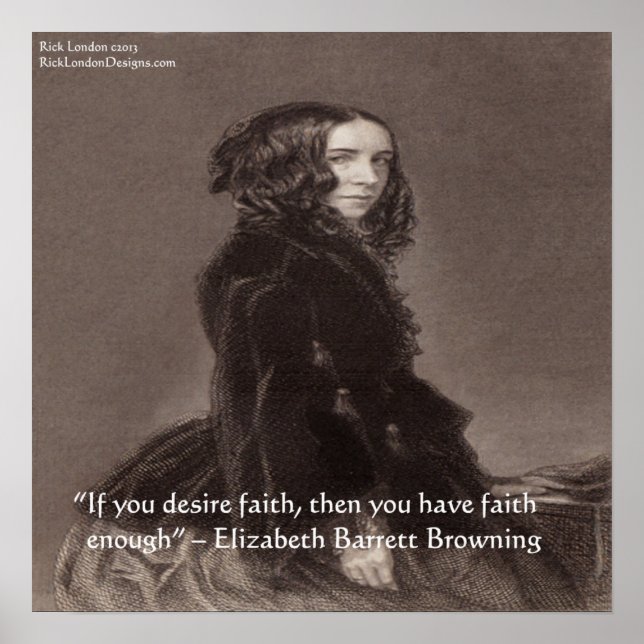 Affiche de citation de foi d'Elizabeth Barrett Bro (Devant)