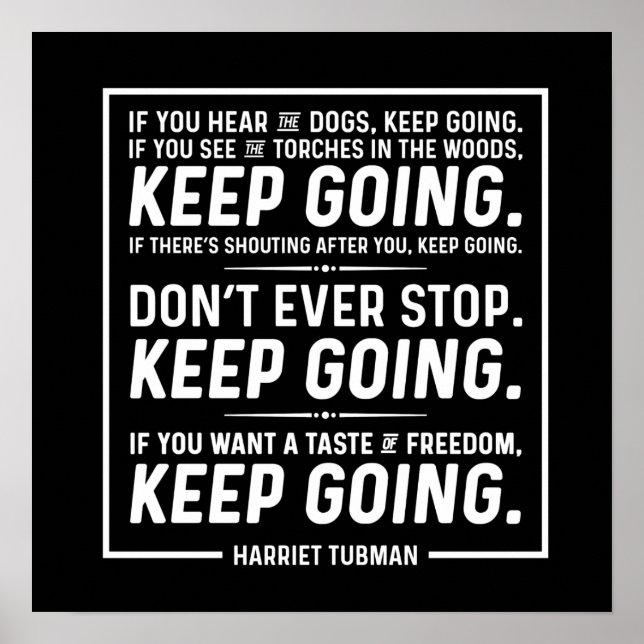 Affiche de citation de Harriet Tubman (Devant)
