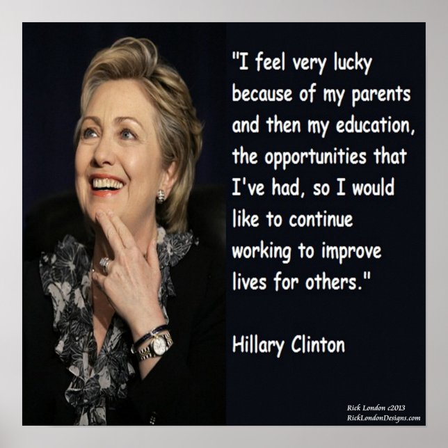 Affiche de citation de Hillary Clinton "Éducation  (Devant)