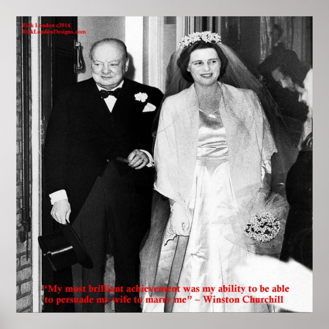 Affiche de citation de mariage célèbre de Churchil (Devant)