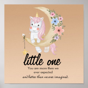 Affiche de citation de nurserie mignonne licorne l