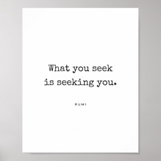 Affiche de citation de Rumi - Ce que vous cherchez