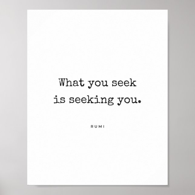 Affiche de citation de Rumi - Ce que vous cherchez (Devant)