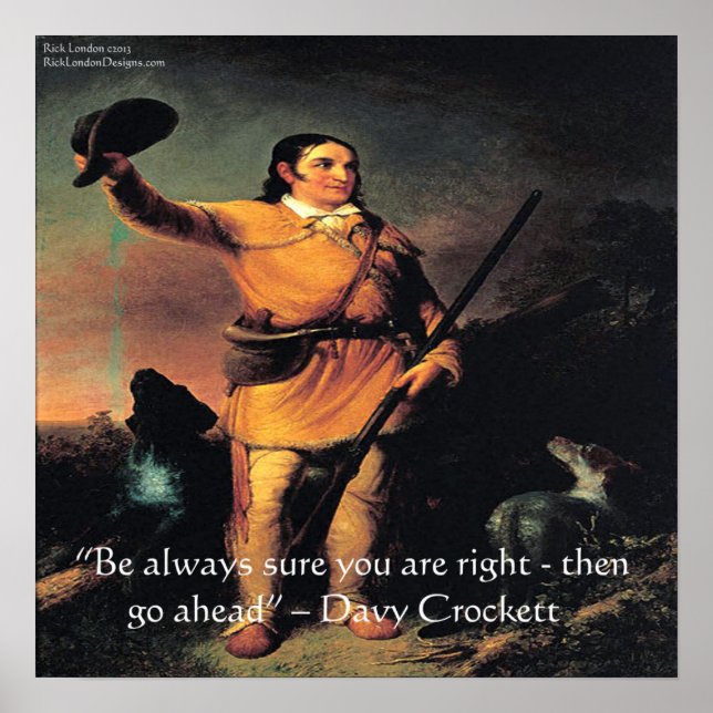 Affiche de citation de sagesse de Davy Crocket "Al (Devant)