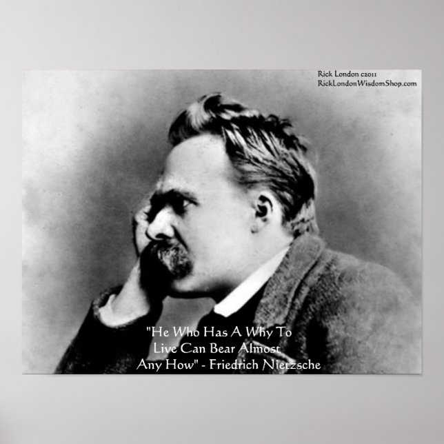 Affiche de citation de sagesse de Nietzsche "Un Po (Devant)