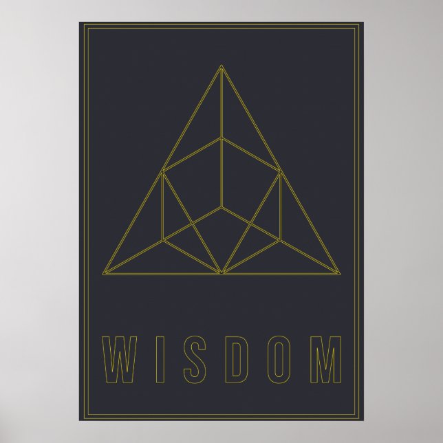Affiche de citation de sagesse origami géométrique (Devant)
