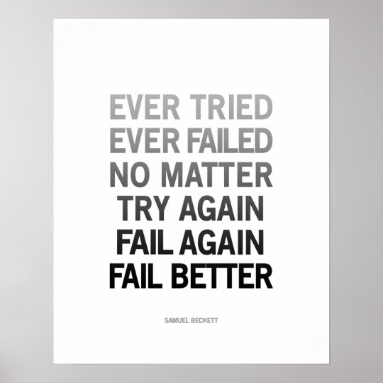 Affiche De Citation De Samuel Beckett Noire Et Zazzle Fr