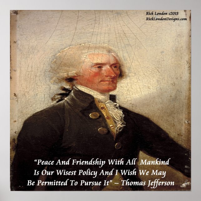 Affiche de citation de Thomas Jefferson "Paix et A (Devant)