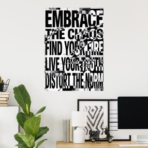 Affiche de citation de typographie grunge Embrasse