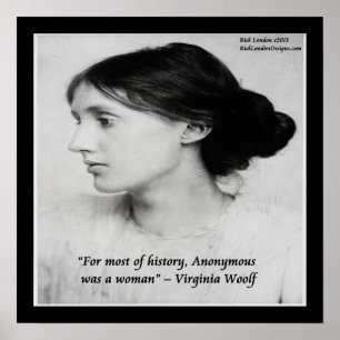 Affiche de citation de Virginia Woolf femme anonym