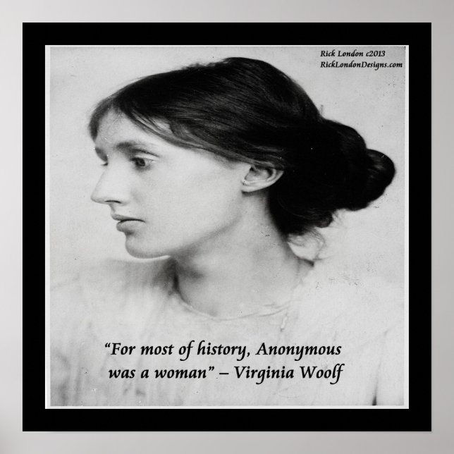 Affiche de citation de Virginia Woolf femme anonym (Devant)