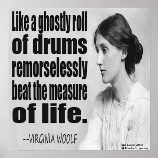 Affiche de citation de Virginia Woolf Ghostly Roll (Devant)