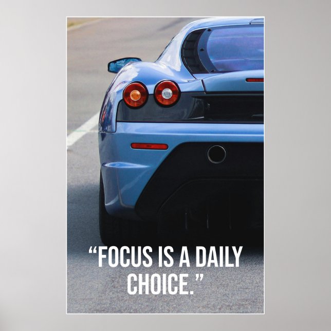 Affiche de citation de voiture Focus est un choix  (Devant)