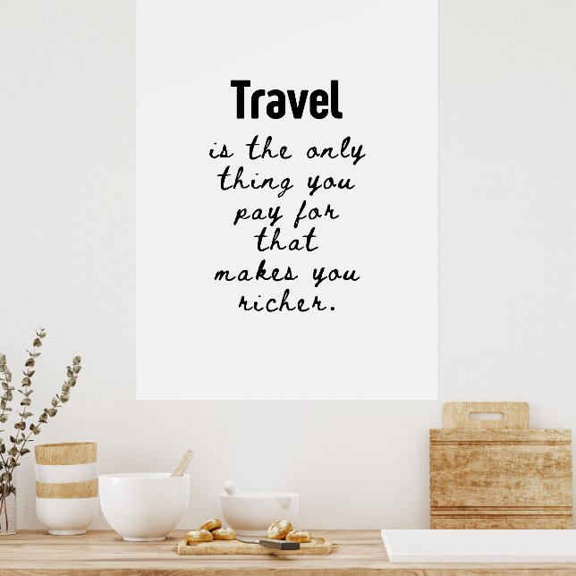 Affiche de citation de voyage inspirante minimalis (Cuisine)