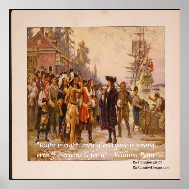 Affiche de citation de William Penn "Le droit est  (Devant)