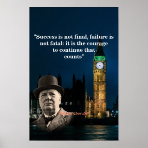 Affiche de citation de Winston Churchill sur le co