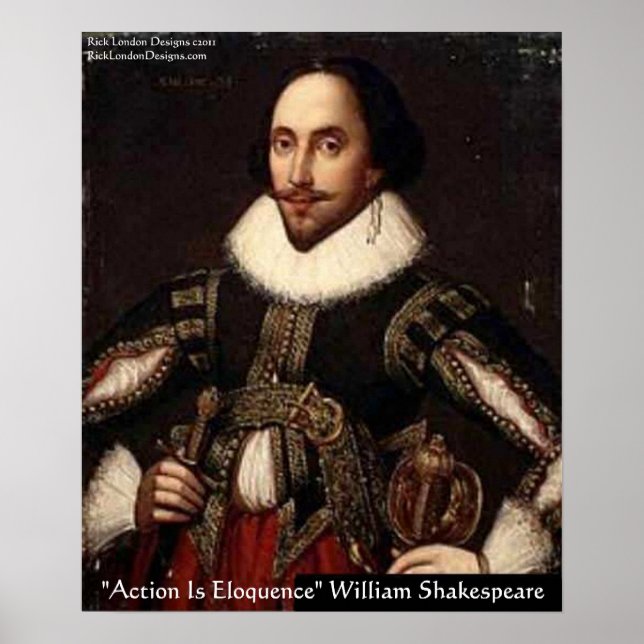 Affiche de citation d'éloquence d'action de Shakes (Devant)