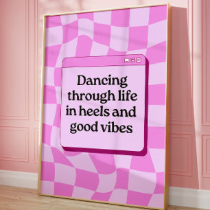 Affiche de citation esthétique rose décoration mur