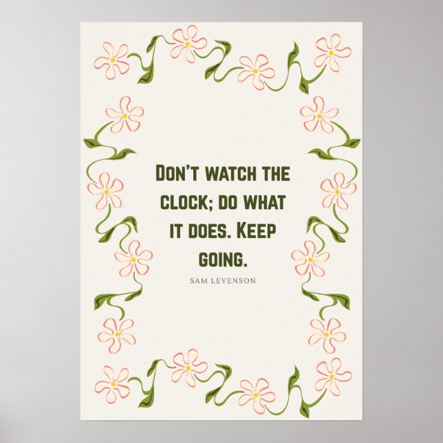 Affiche de citation florale fantaisiste – Producti (Devant)