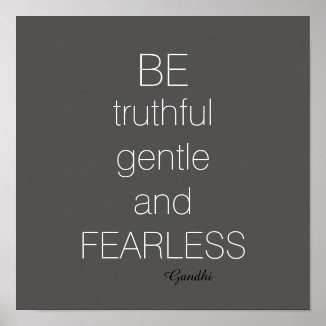 affiche de citation Gandhi gris et blanc (Devant)
