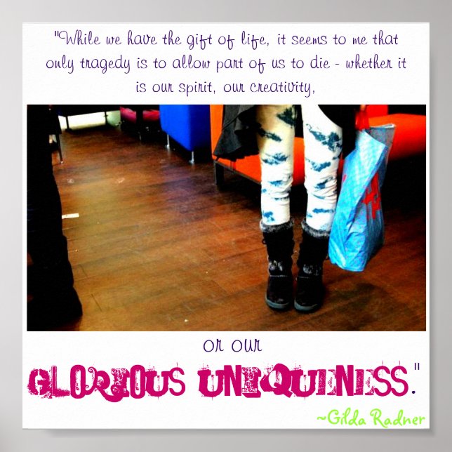 Affiche de citation glorieuse unique (Devant)