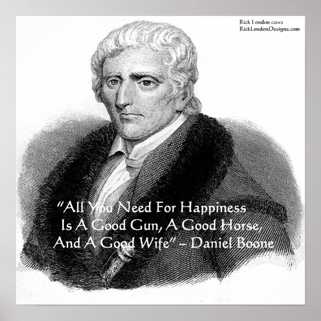 Affiche de citation humoristique de Daniel Boone (Devant)