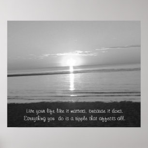 Affiche de citation inspirante avec coucher de sol