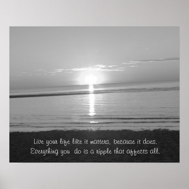 Affiche de citation inspirante avec coucher de sol (Devant)