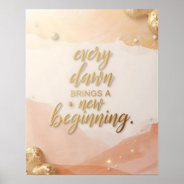 Affiche de citation inspirante – “Chaque aube appo (Devant)