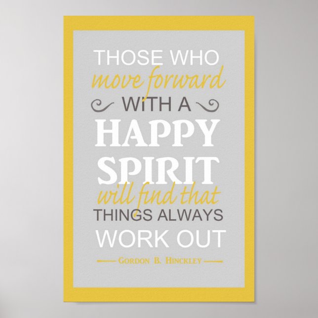 affiche de citation inspirante de gordon b hinckle (Devant)