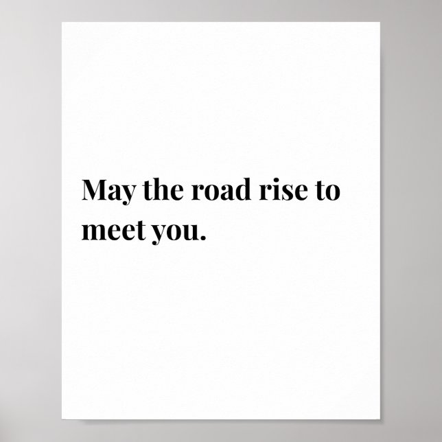 Affiche de citation irlandaise, que la route affic (Devant)
