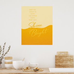 Affiche de citation jaune et orange – Mur minimali